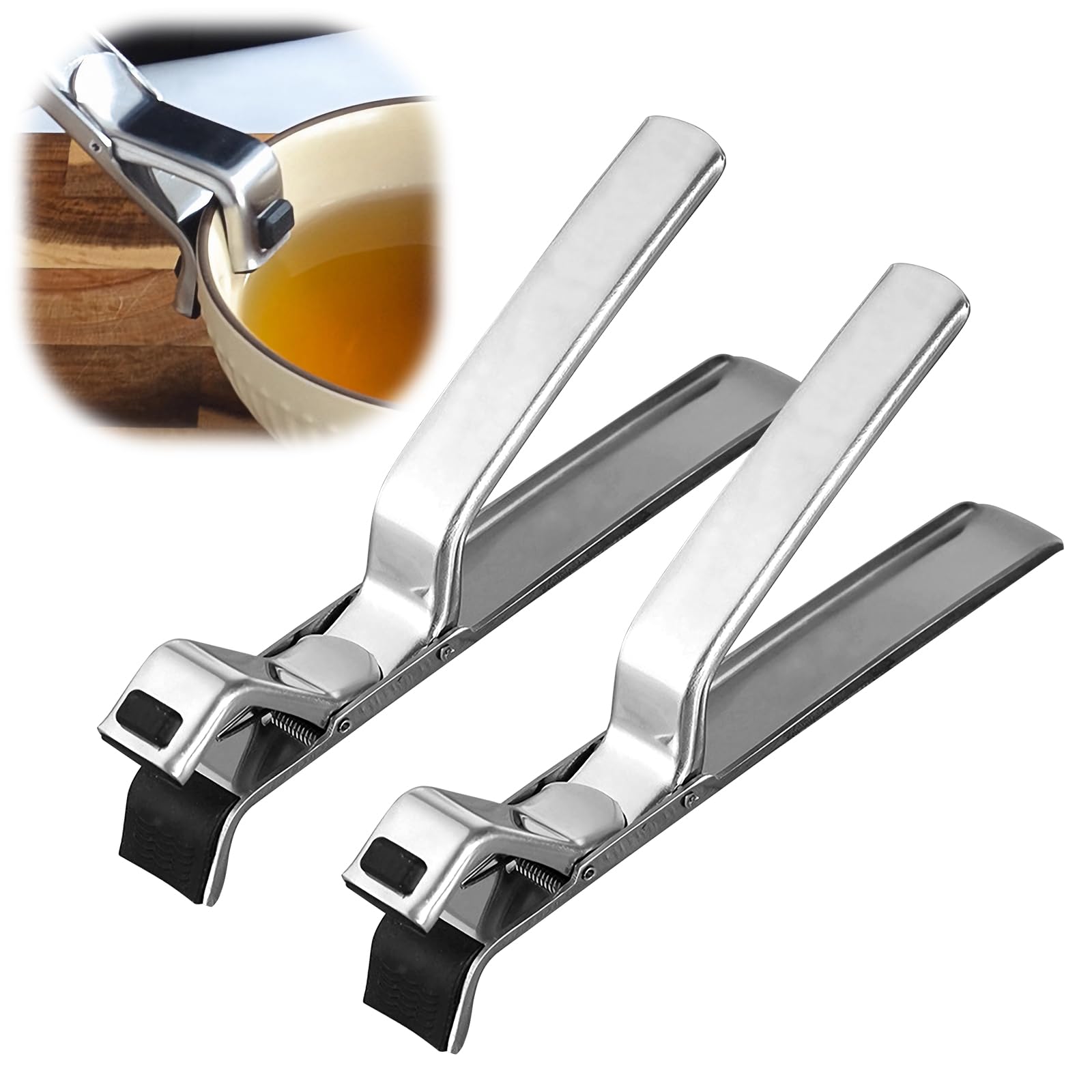 Pinzas Cxqbsmy para tazones en acero inoxidable, agarre seguro durante mezclas.