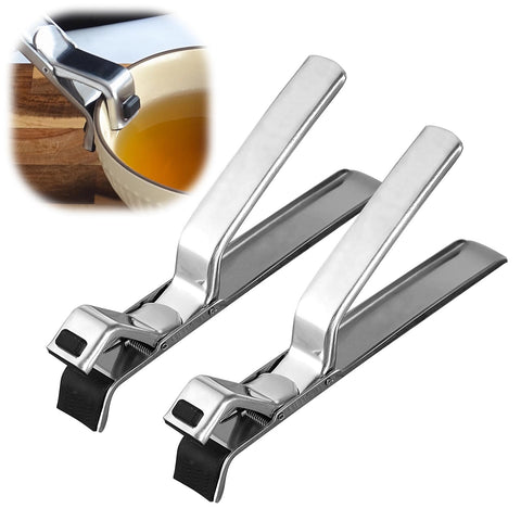 Pinzas Cxqbsmy para tazones en acero inoxidable, agarre seguro durante mezclas.