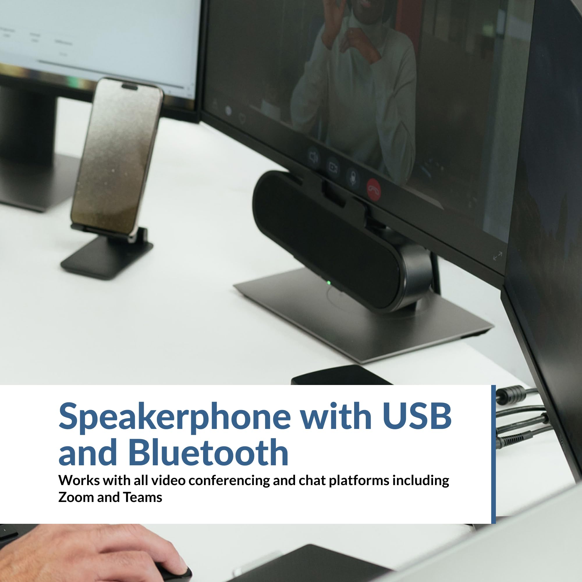 Abrazadera para monitor de hasta 2 pulgadas con Cyber Acoustics CA-2890PRO, montaje estable