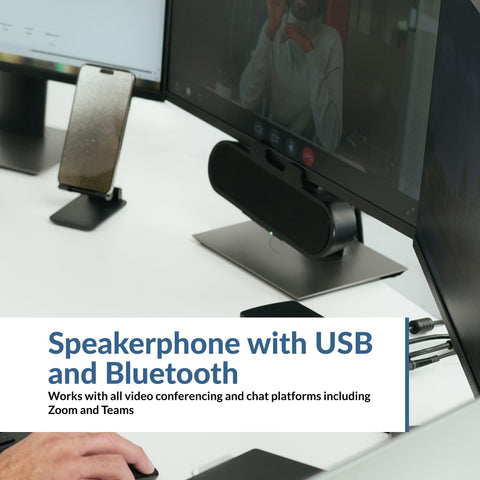 Abrazadera para monitor de hasta 2 pulgadas con Cyber Acoustics CA-2890PRO, montaje estable