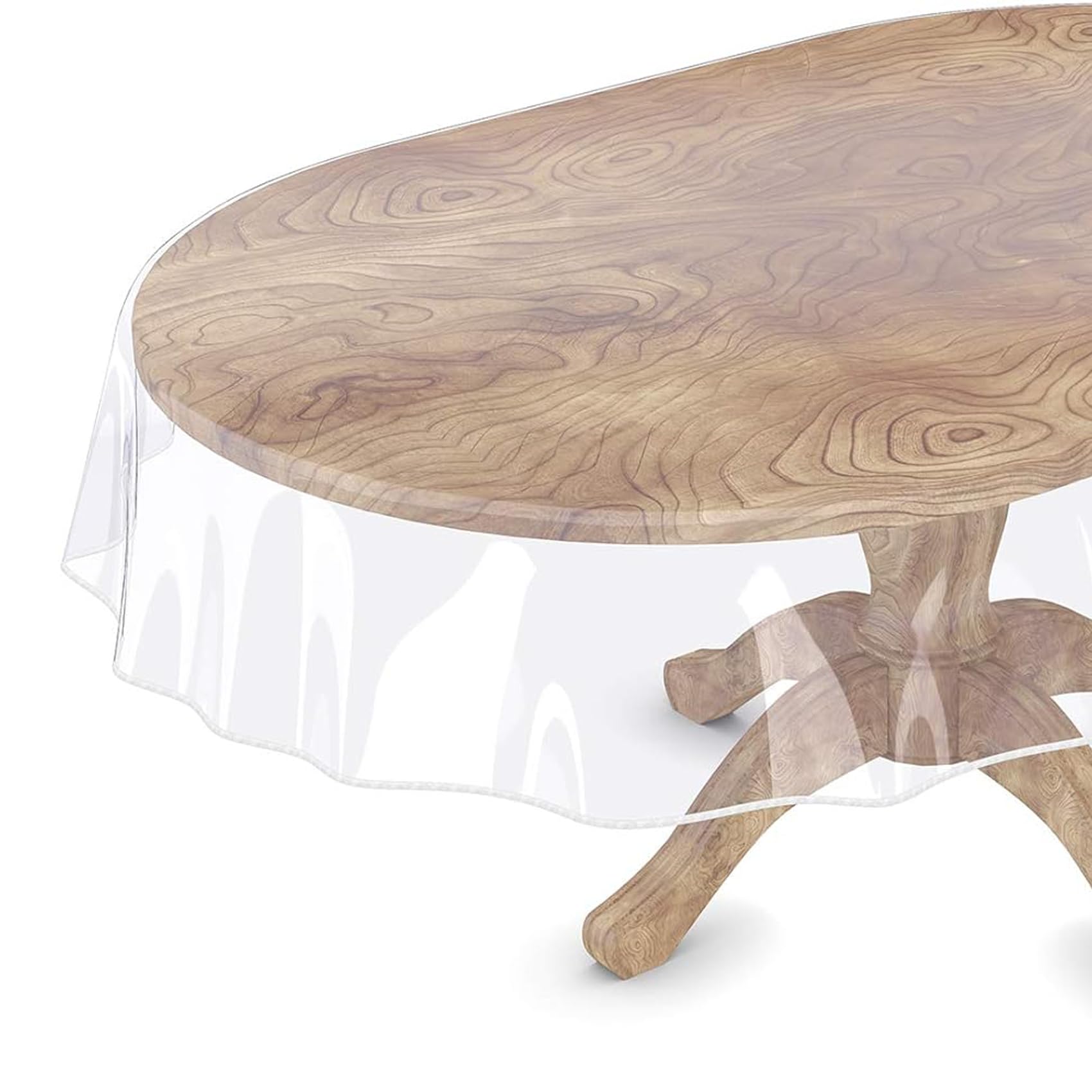 Cyberlight funda ovalada transparente para mesa 60x90, protege la superficie sin ocultar el diseño.