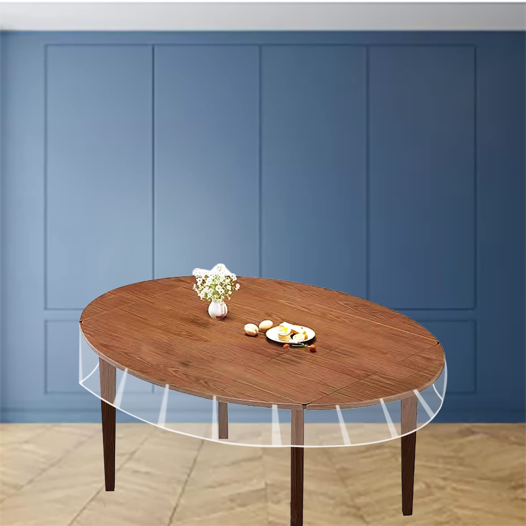 Cyberlight protector oval para mesa, ideal para cenas familiares y reuniones.