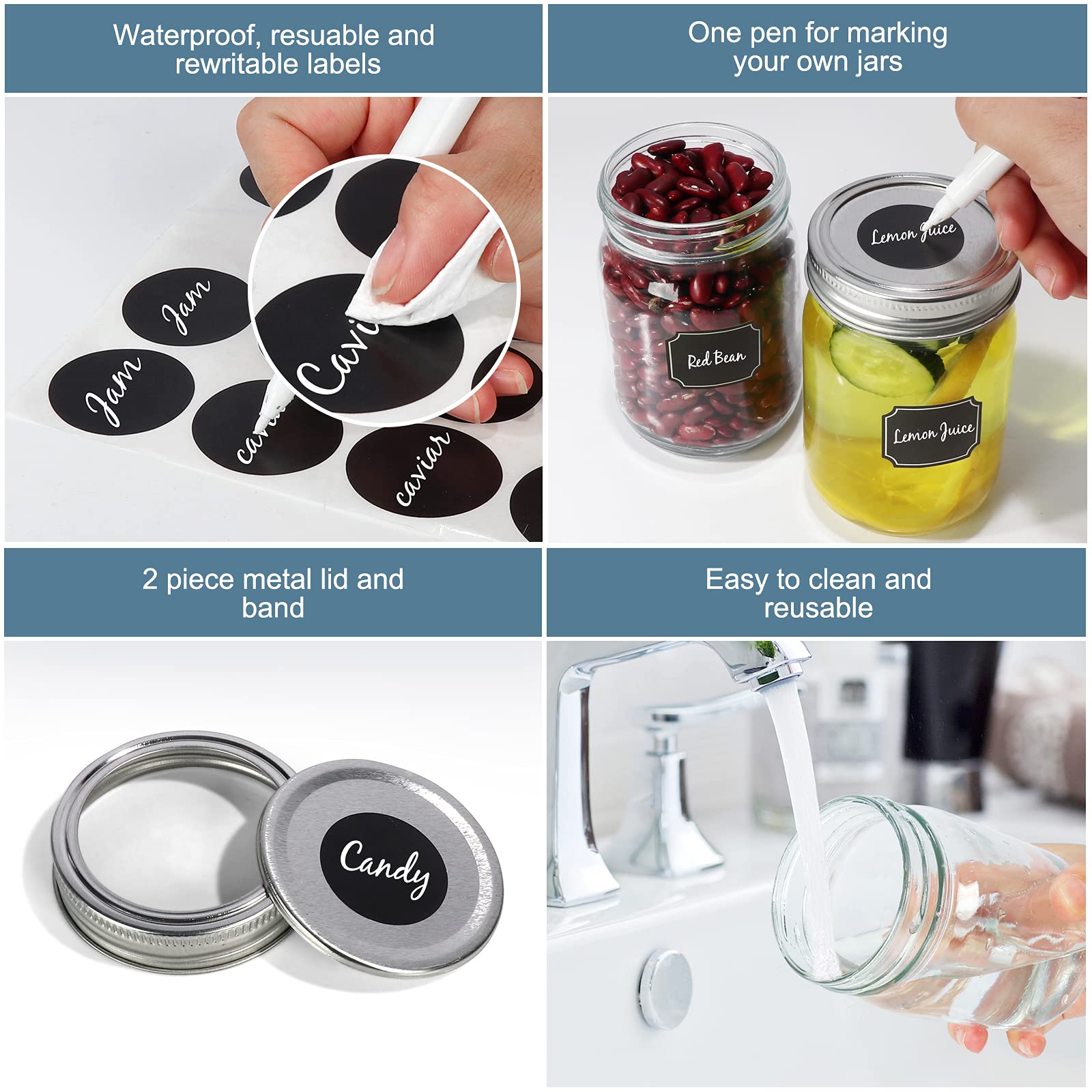 CycleMore jarras boca ancha para almacenamiento en cocina.
