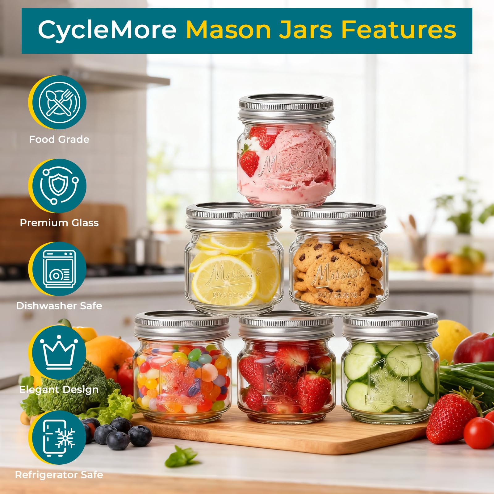 CycleMore tapas metálicas herméticas conservando la frescura