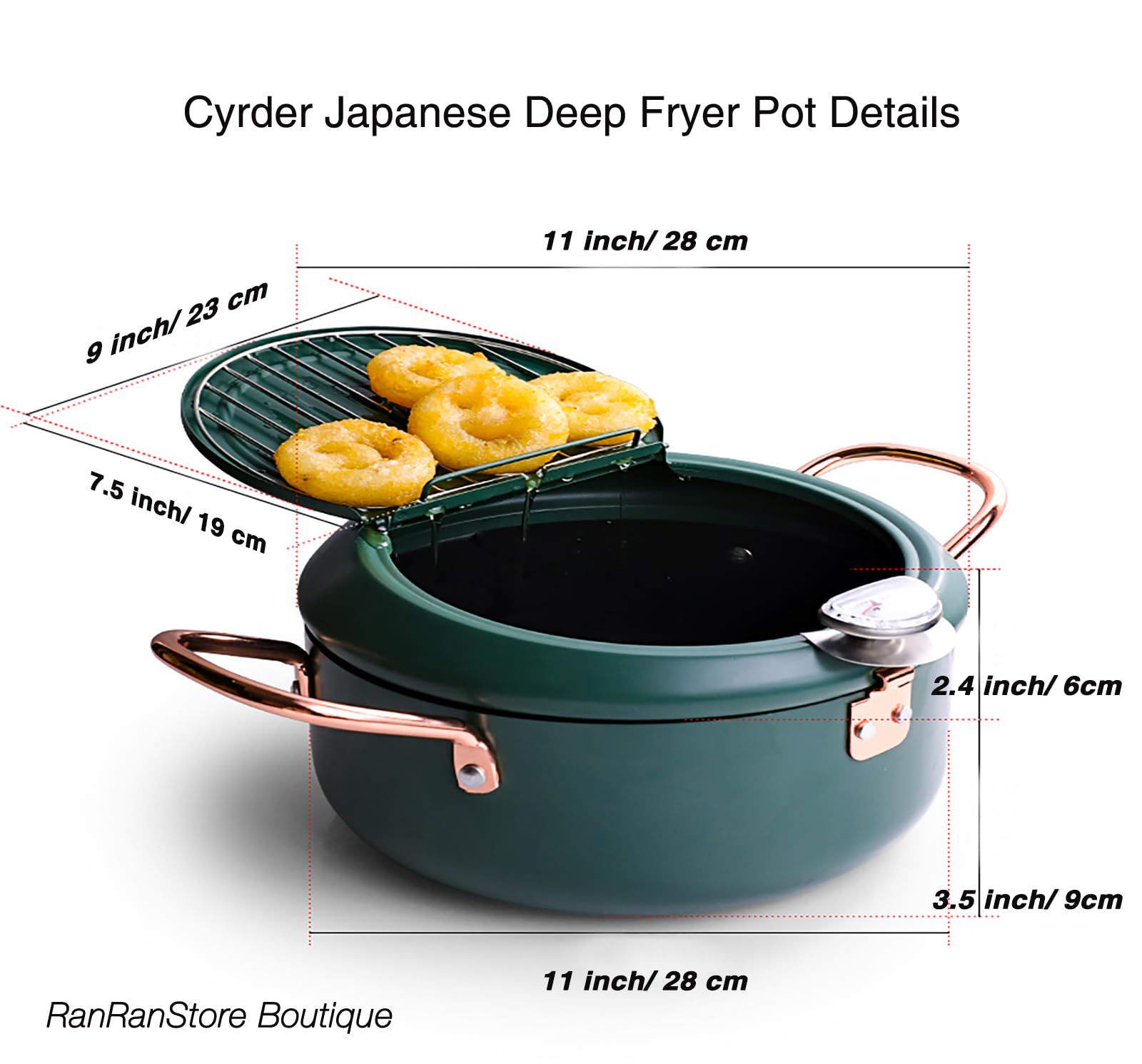 Cyrder Olla freír apta para inducción, gas y electricidad.