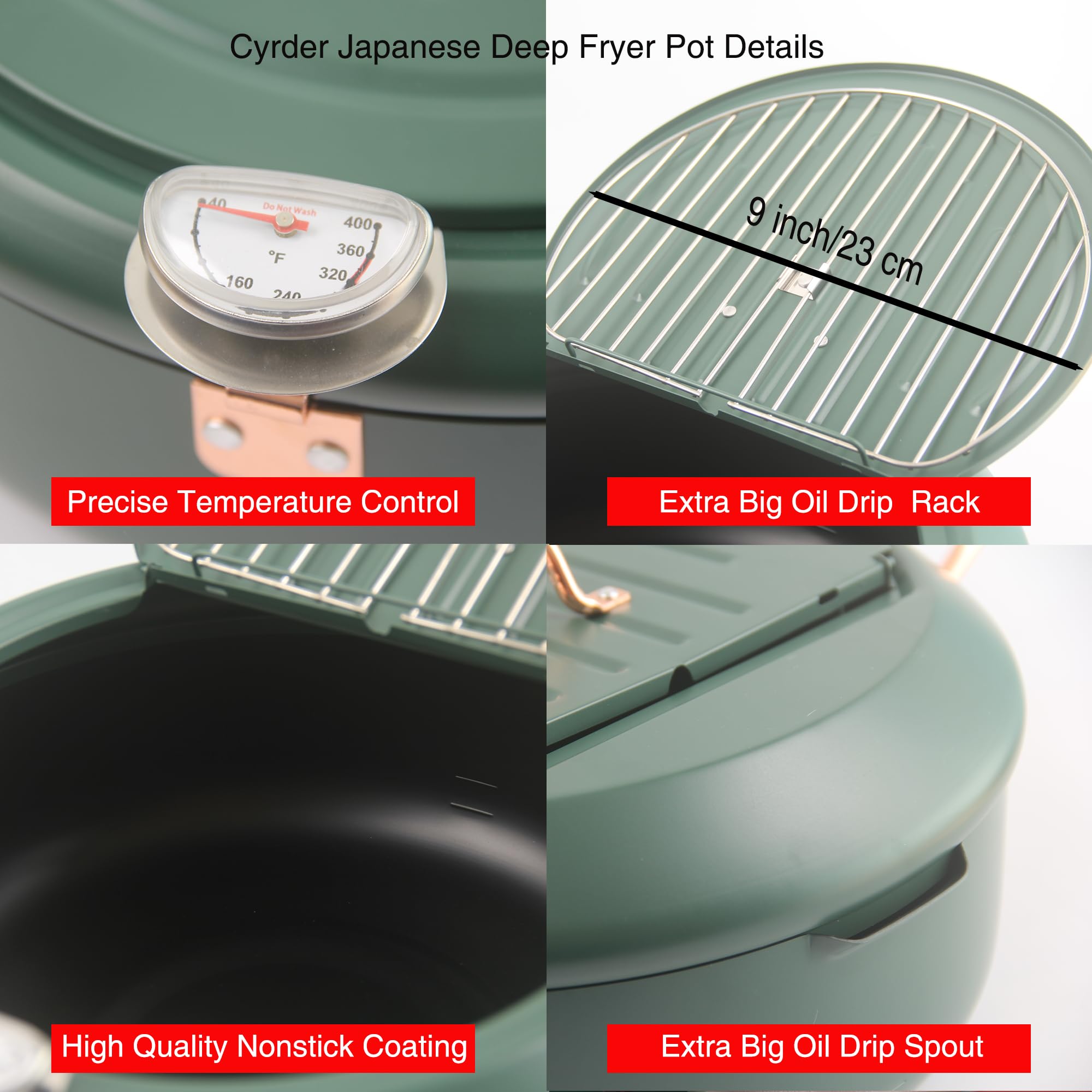 Cyrder Olla freír 11 pulgadas con diseño profundo para reducir salpicaduras.