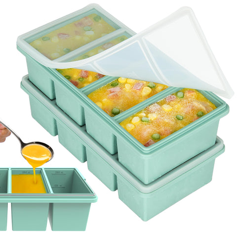 Bandejas CyhHave de silicona con tapas 1 taza para porciones.