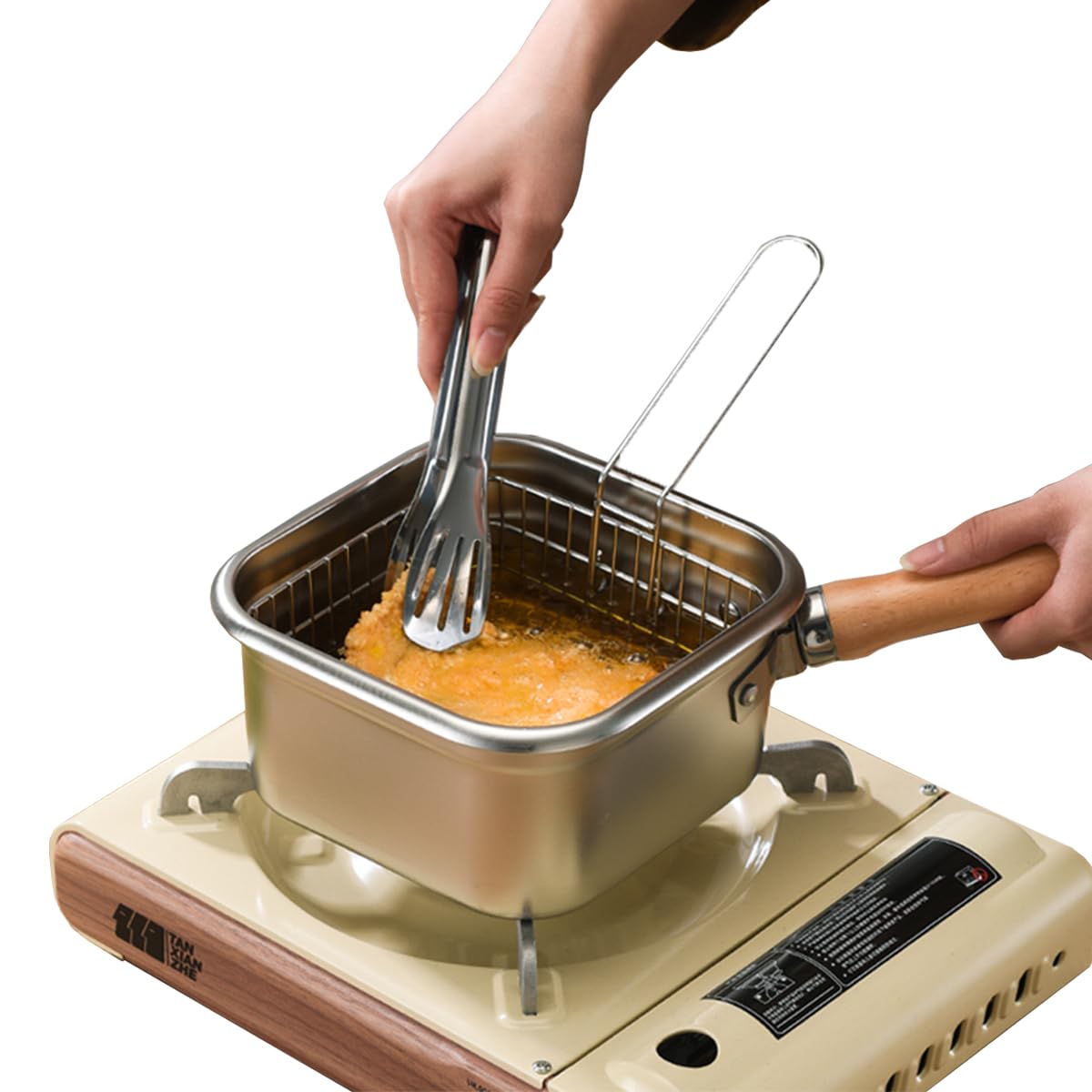 Cyrder olla de acero inoxidable con tapa, para freír con seguridad.