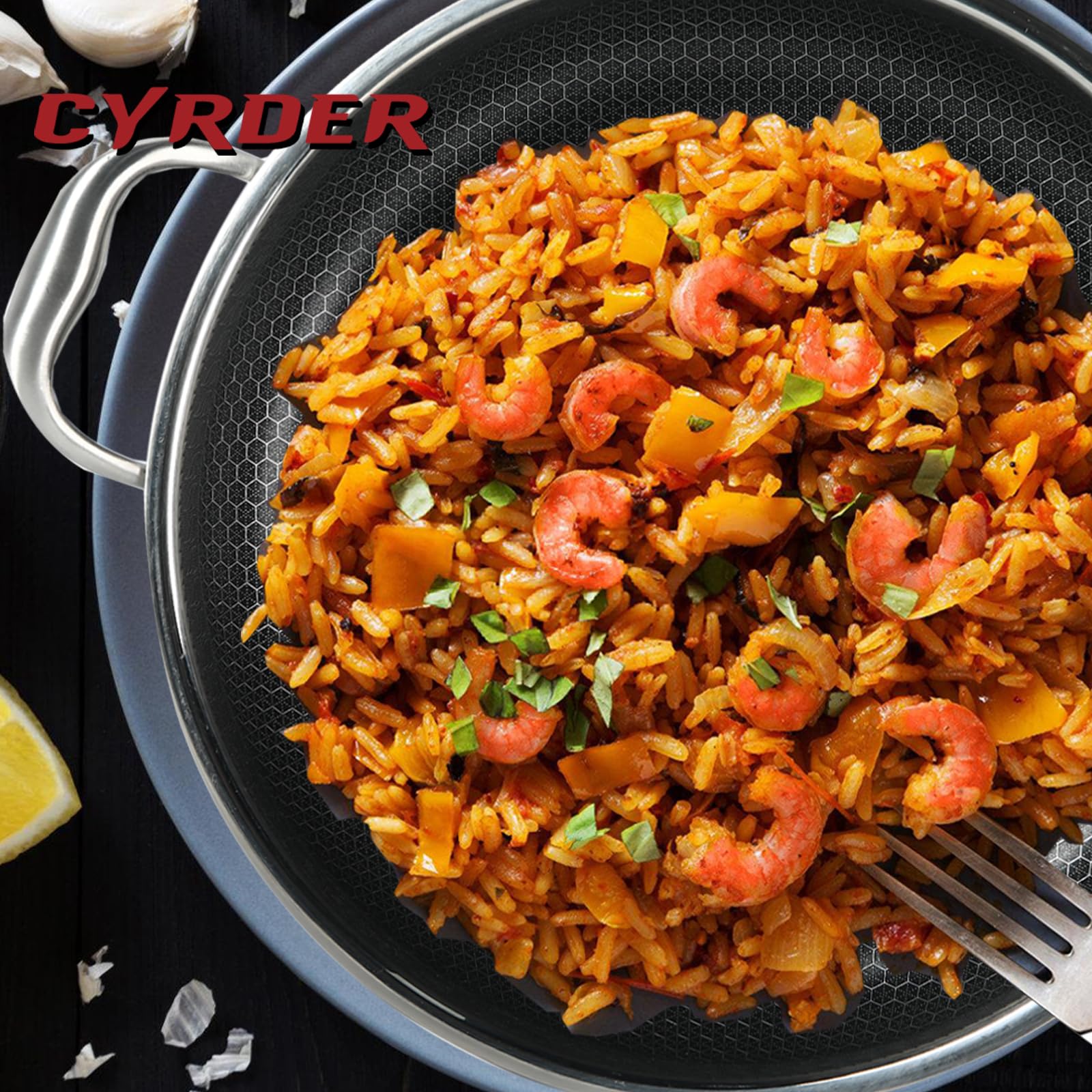 Cyrder pan compatible con inducción, fácil limpieza y mantenimiento