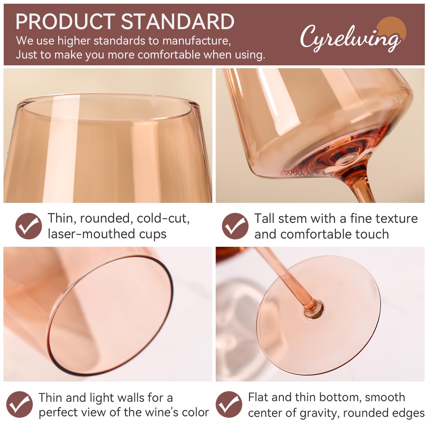 Boca ergonómica Cyrelwing facilita girar el vino.