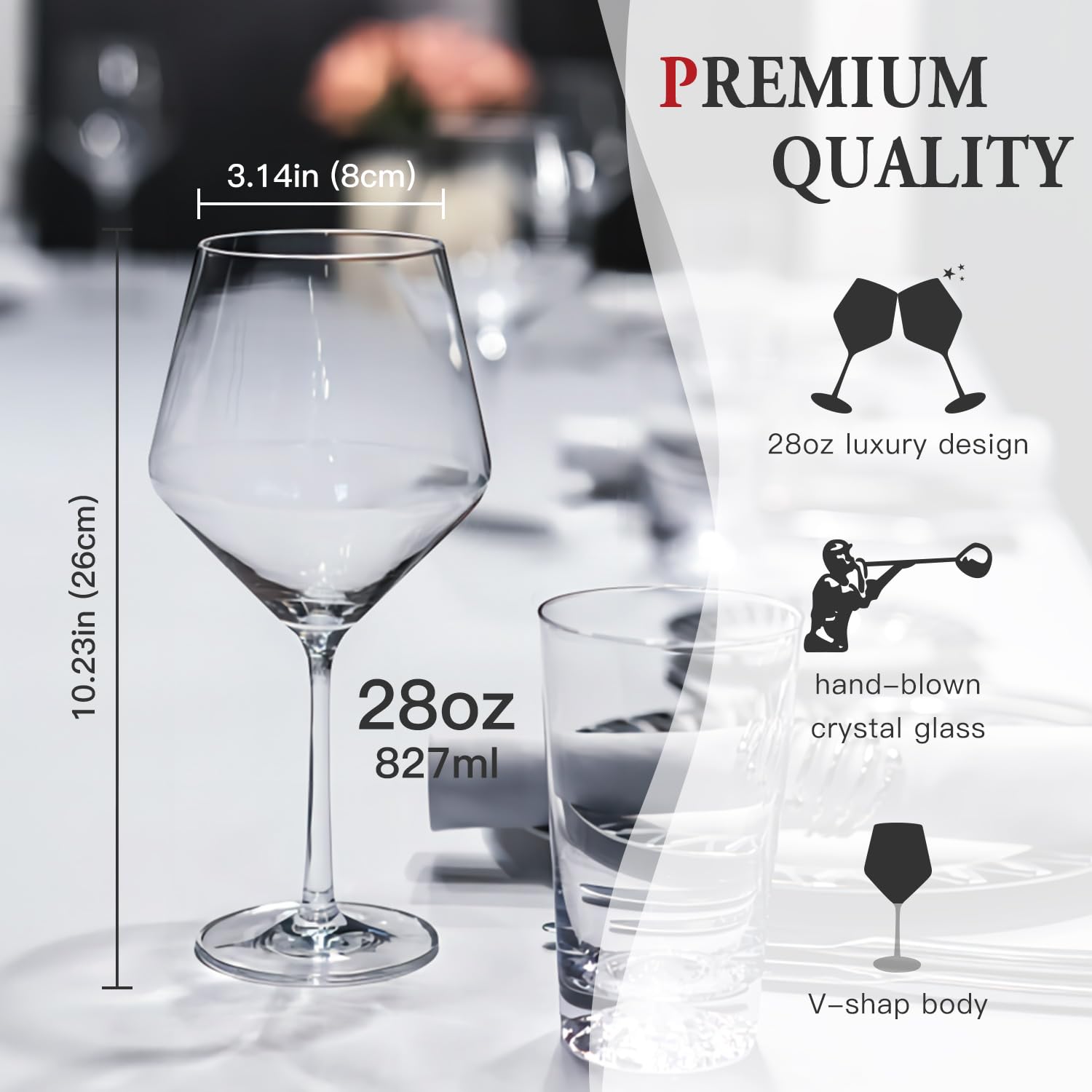 Copa Cyrelwing de cristal ligero y elegante para ocasiones especiales