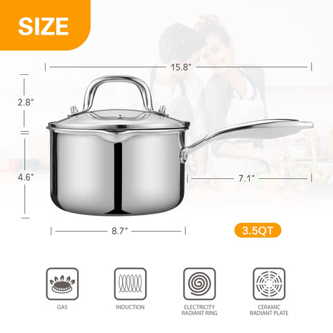 Cyrosa cazo con distribución de calor homogénea para cocciones rápidas y uniformes.