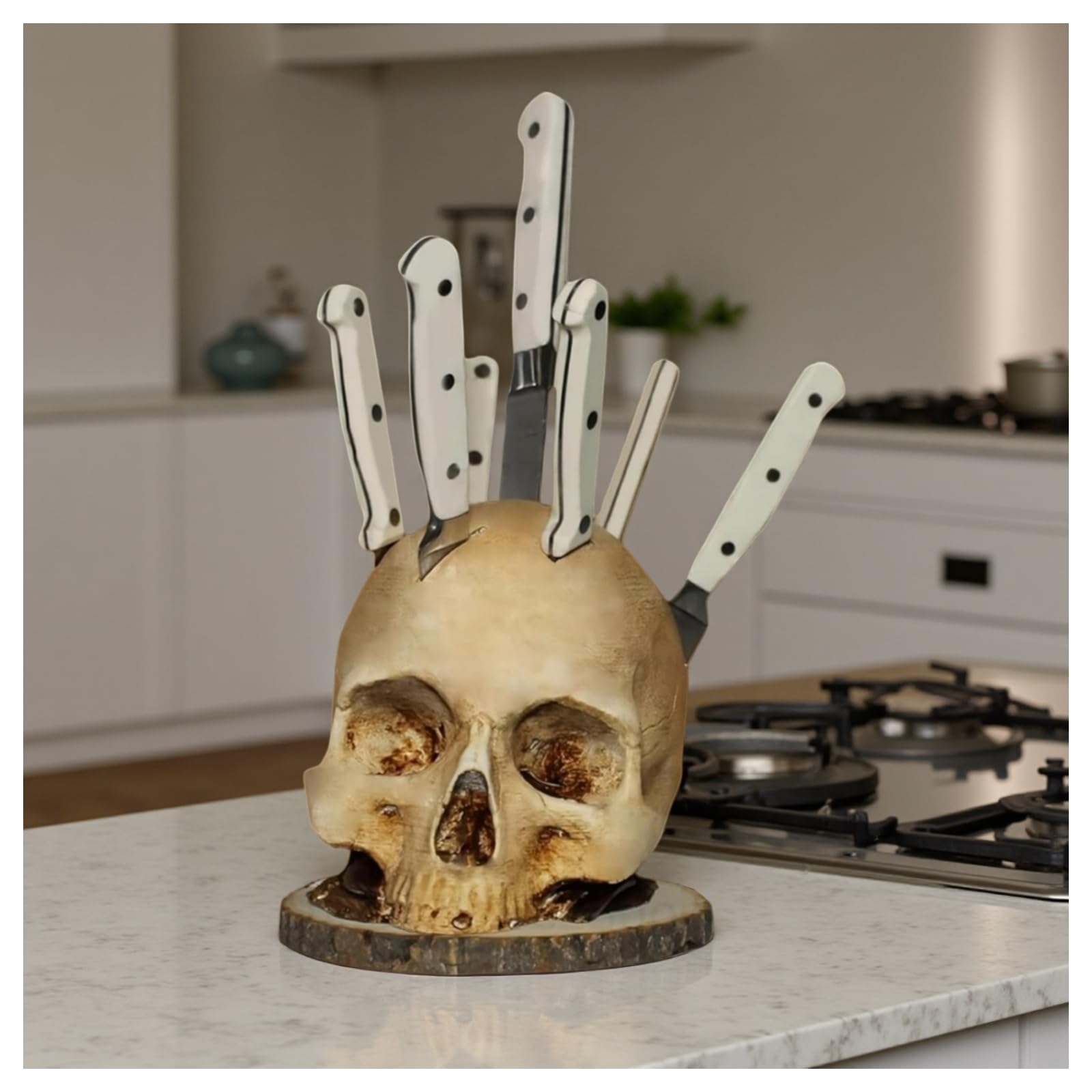 CYTHRAFALA: cráneo cuchillos, soporte práctico para mantener la cocina organizada.