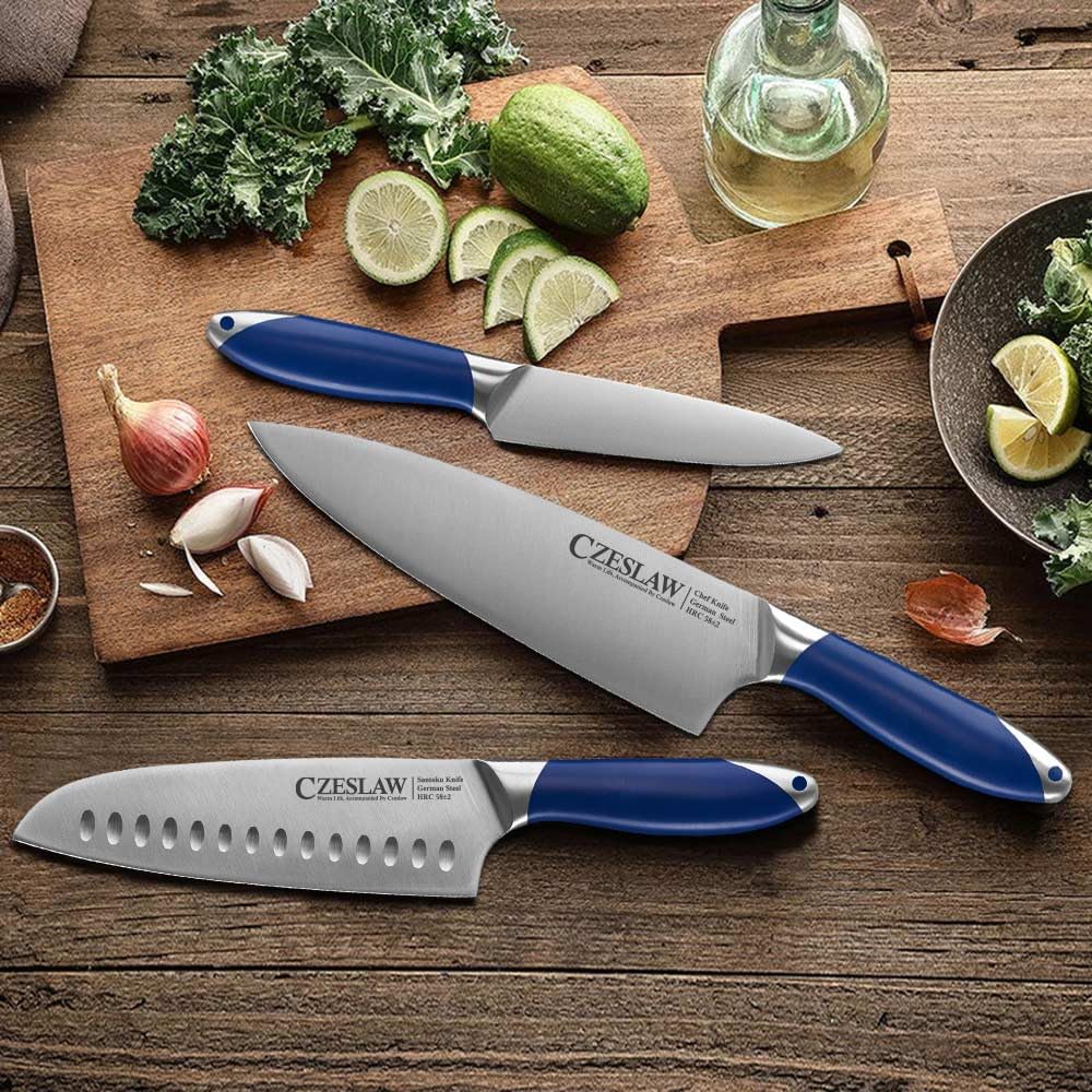 Czeslaw cuchillo santoku 7 pulgadas para picado y rebanados limpios