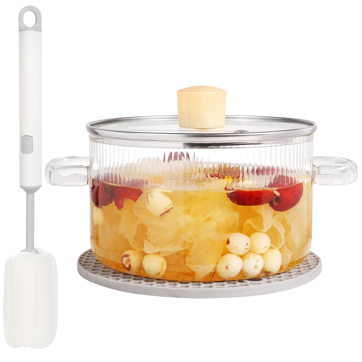 CZHQSMZ olla-coccion-vidrio-1-5l-tapa: monitoriza la cocción sin abrir