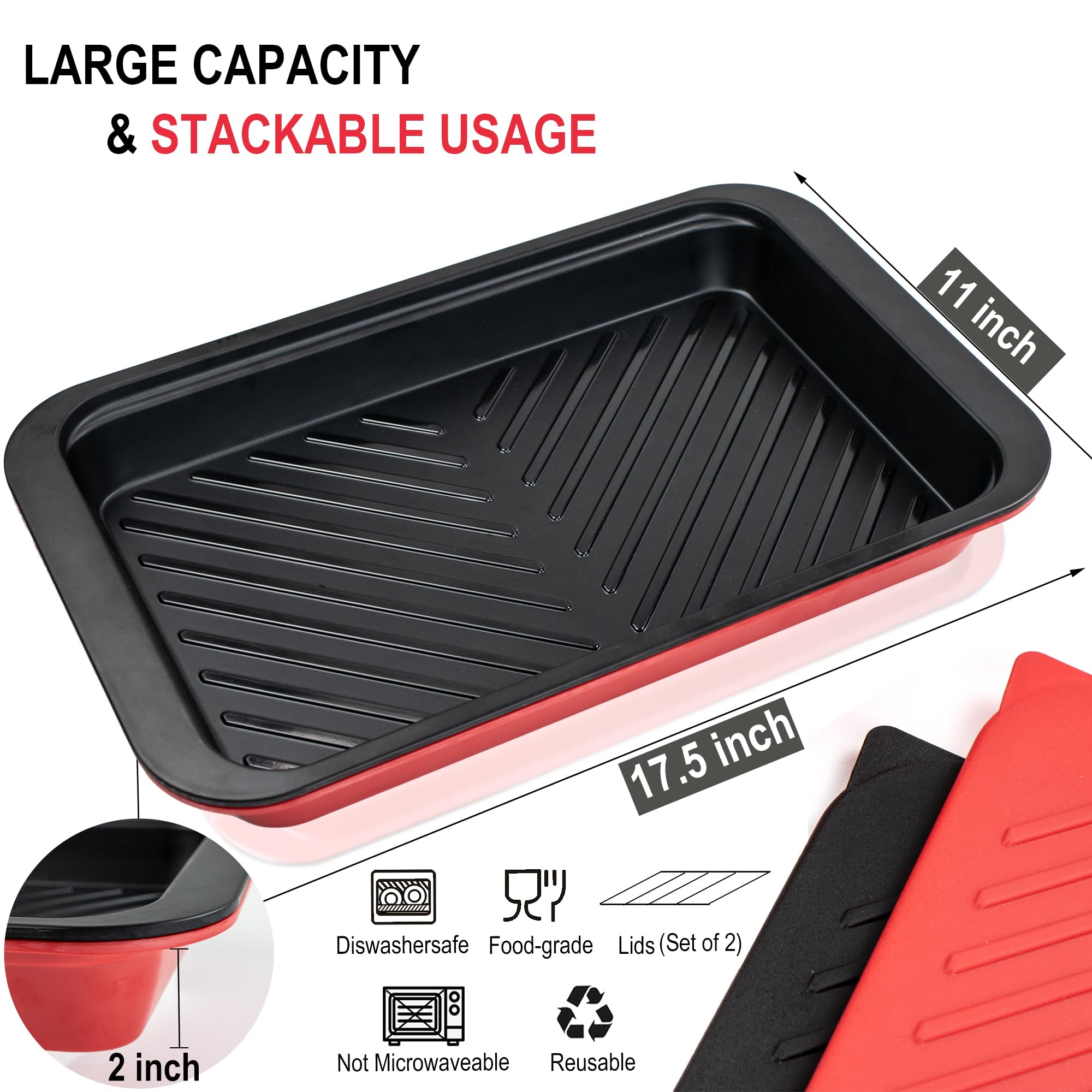 Bandejas Czlizdyt apilables para ahorrar espacio en cocina o camping