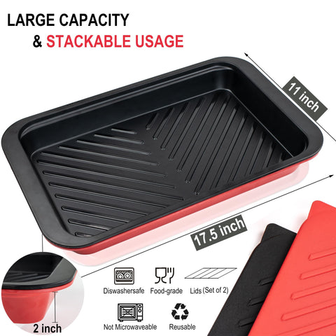 Bandejas Czlizdyt apilables para ahorrar espacio en cocina o camping