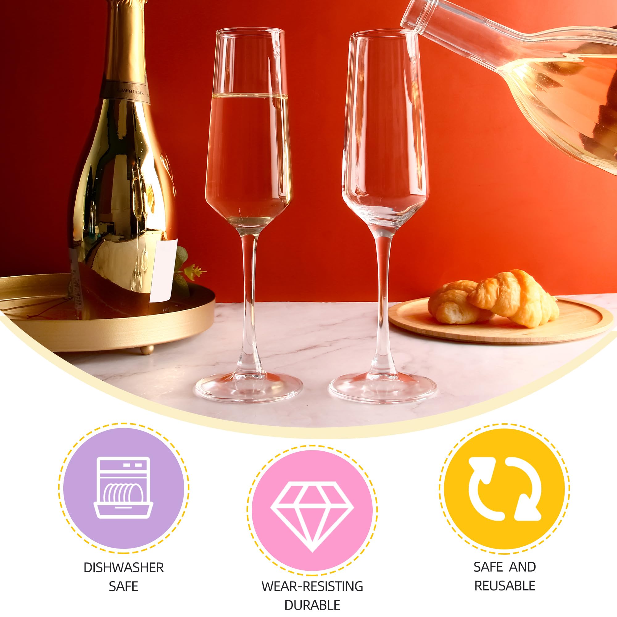 Duraderas y elegantes, copas CZUMJJ para bodas y fiestas.