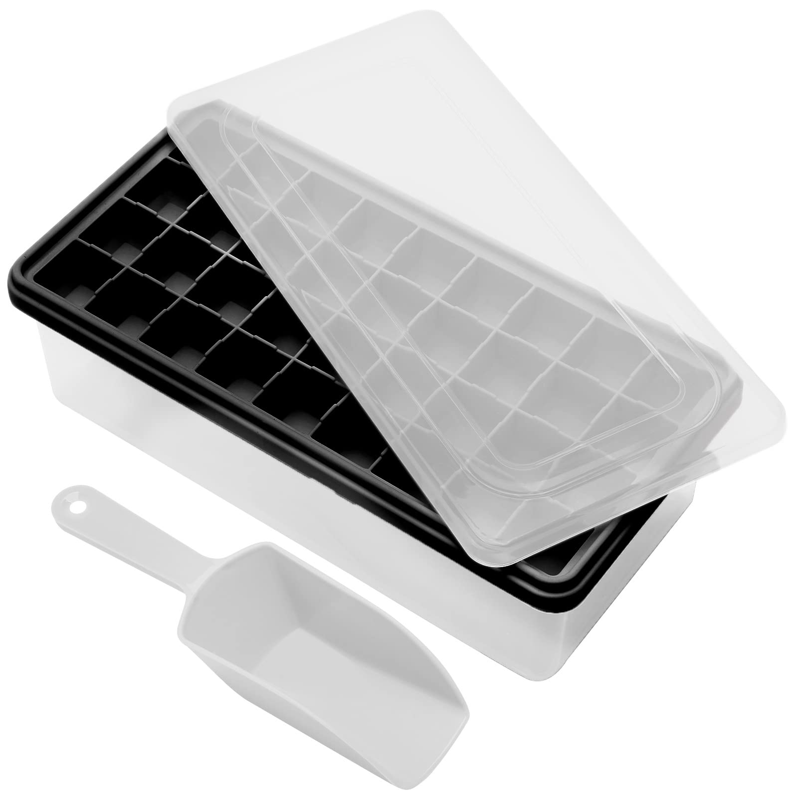 CZWL&HG bandeja de silicona para hielo, fácil desmoldeo y 36 cubos