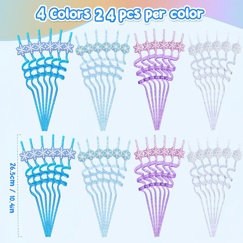 Pajillas CZWXOXO con copo de nieve forma 2, colores brillantes para evento.