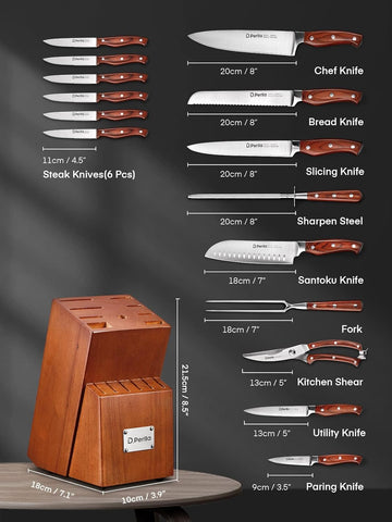 Cuchillo chef D.Perlla de 8 pulgadas para cortes limpios y precisos.