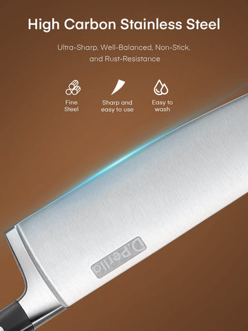 Cuchillo para rebanar D.Perlla de 8 pulg. facilita porciones uniformes