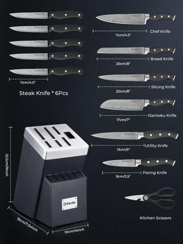 D.Perlla: cuchillo rebanar de 8 pulgadas para rebanadas uniformes.