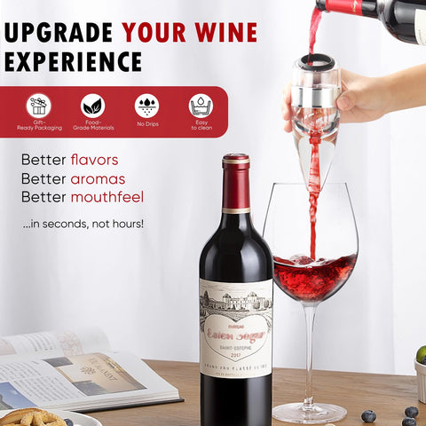 Decantador D&Slifei, diseño compacto, ideal para servir vino en cualquier ocasión.