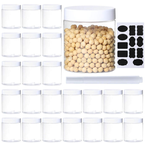 Dabacc frascos transparentes de 8oz con boca ancha para visión rápida del contenido