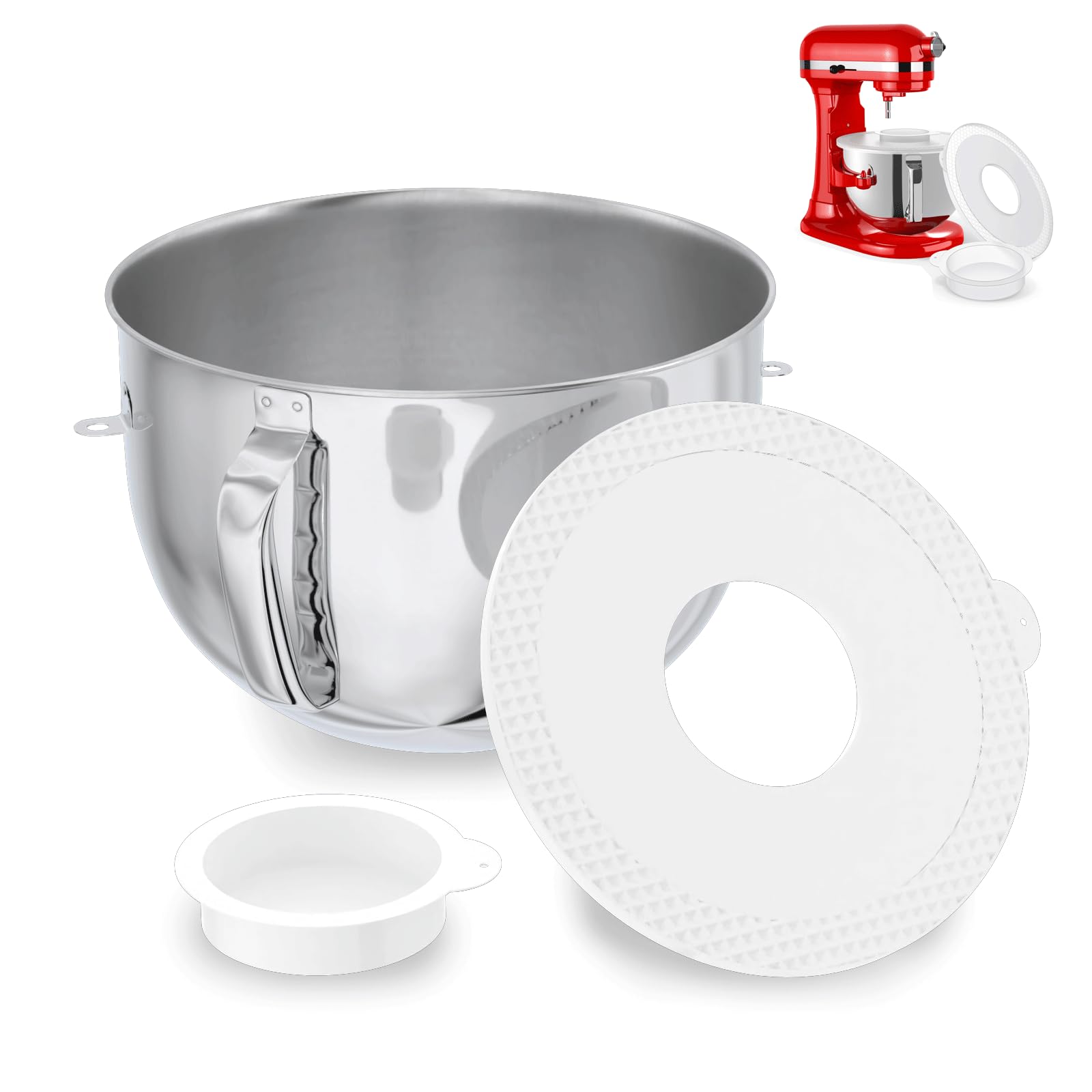 Tazón dabebauver de acero inoxidable 6 qt para KitchenAid, ideal para mezclar masas grandes