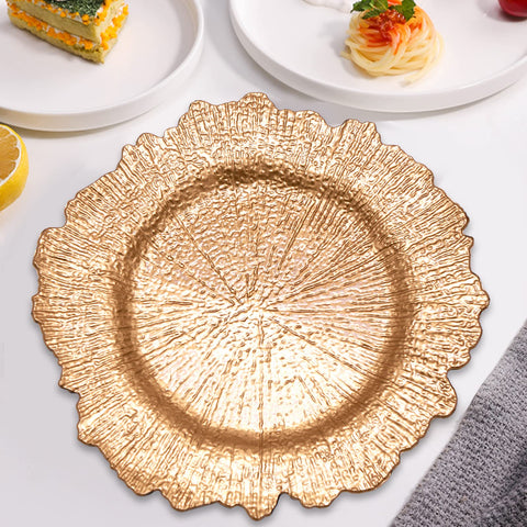 DaCakeWS plato cargador apilado en mesa para organización elegante