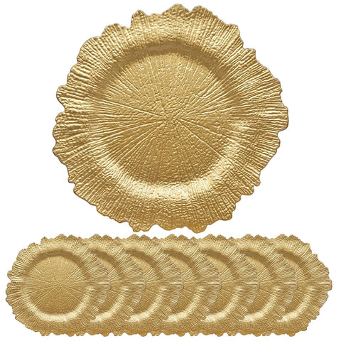 DaCakeWS plato cargador arrecife dorado de 13 pulgadas para cenas elegantes
