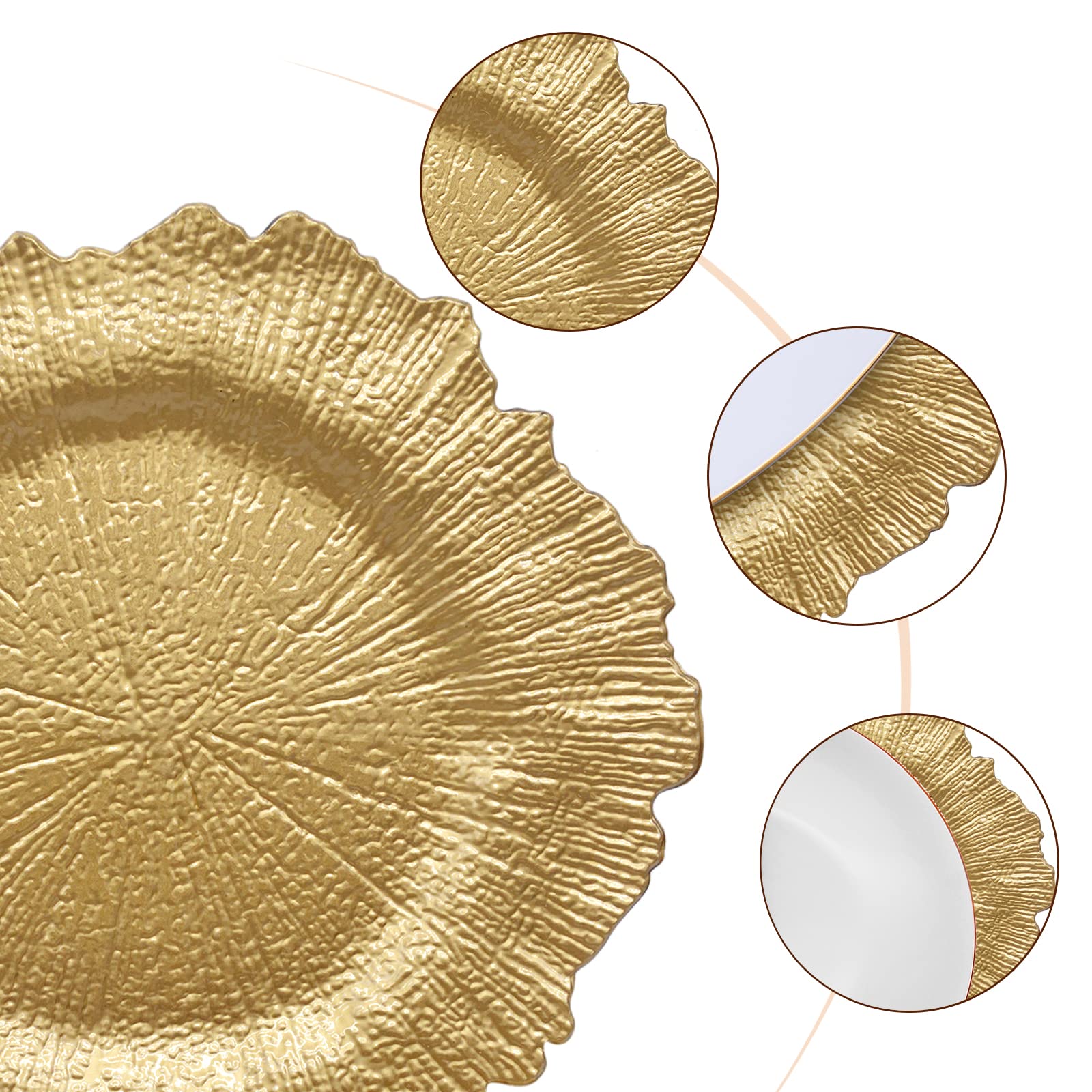 DaCakeWS plato cargador decorativo dorado complementa vajilla y tema