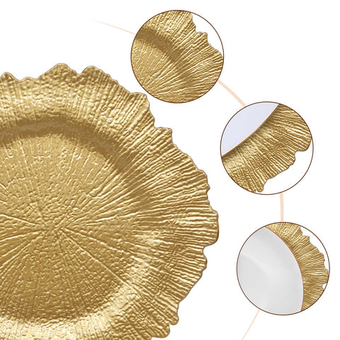 DaCakeWS plato cargador decorativo dorado complementa vajilla y tema