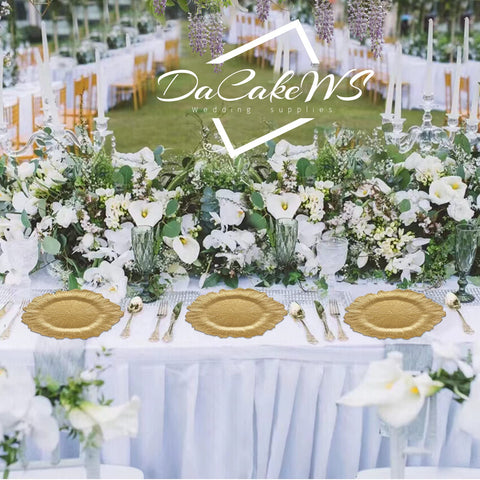 DaCakeWS plato cargador para boda dorado ideal para presentaciones formales