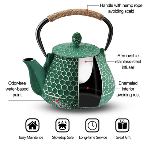 Capacidad de 1000 ml de la tetera Dachenus para 2-4 tazas.