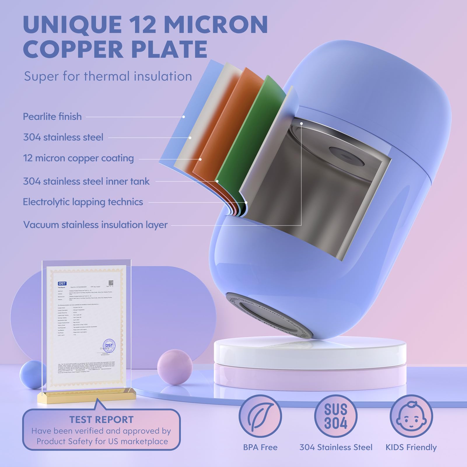 DaCool cuchara plegable de acero inoxidable; ideal para comer sobre la marcha.