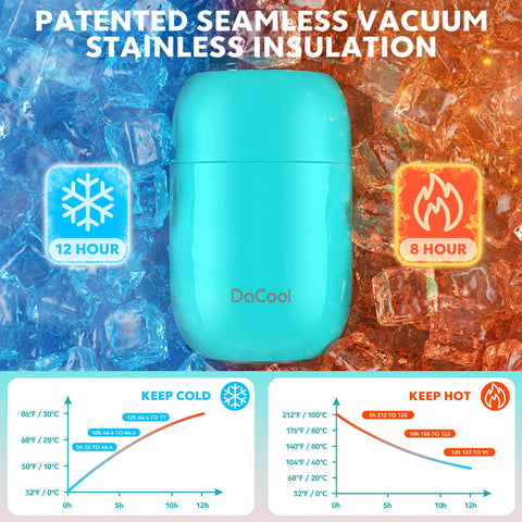 DaCool Food Thermo con cuchara plegable incluida para comer fuera de casa