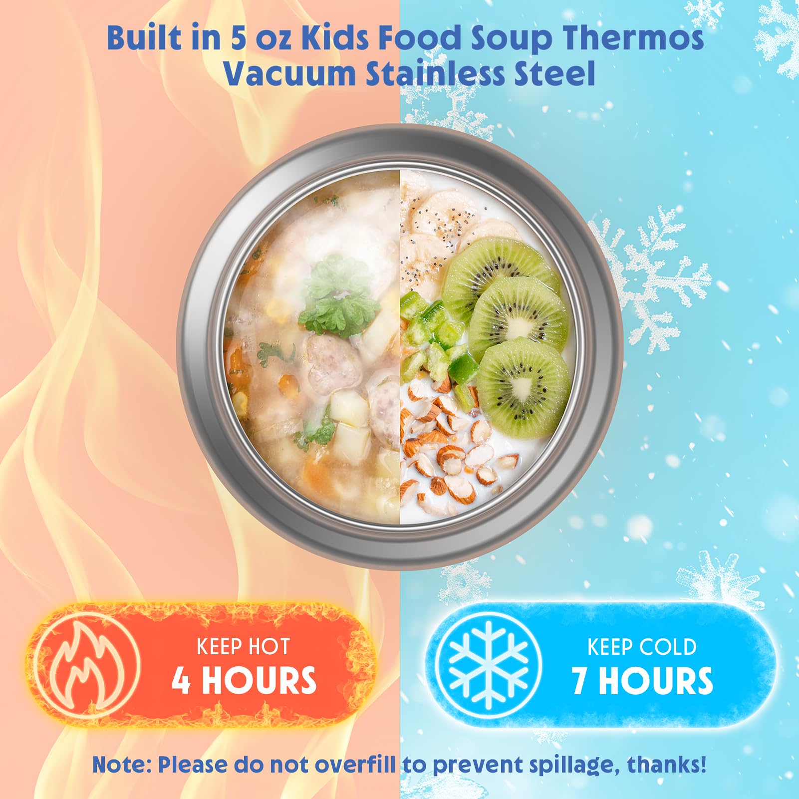 Termo integrado DaCool de 5 onzas para comida caliente o fría