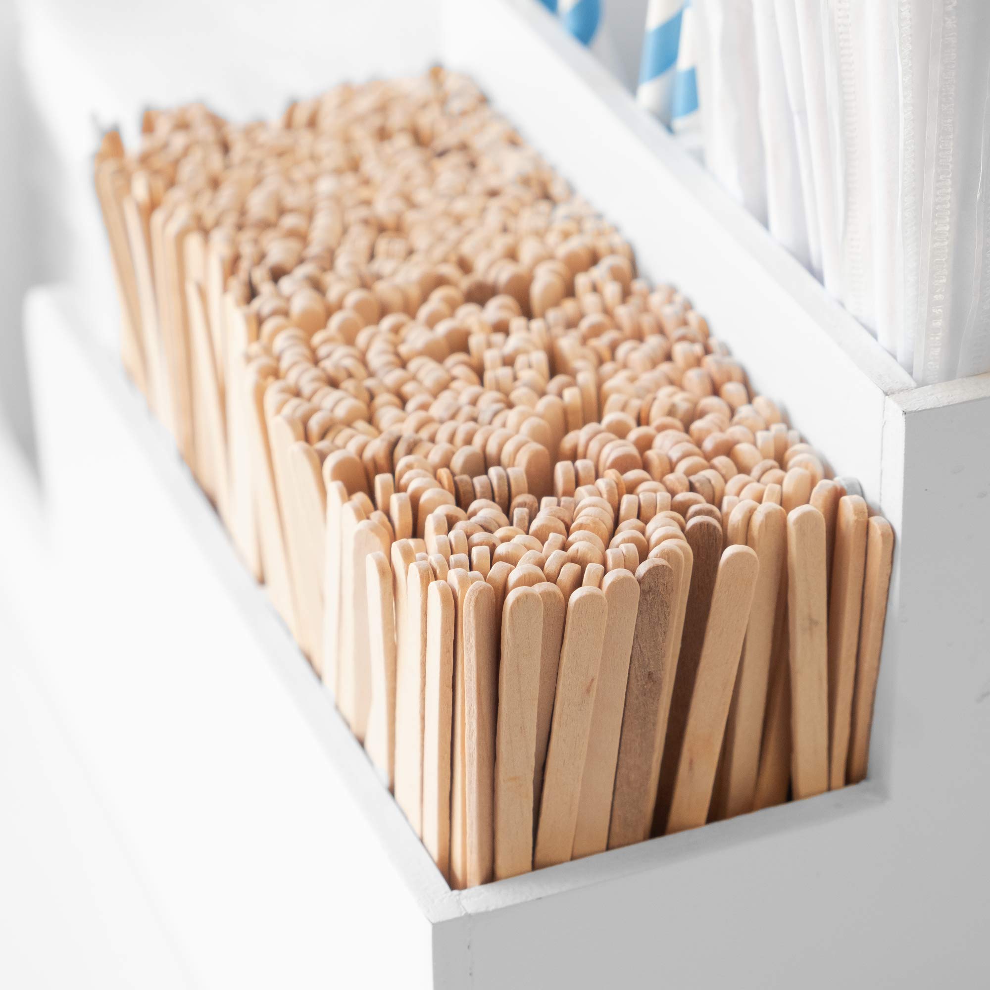 Daddy Chef palitos-mezcladores-cafe-madera-abedul-natural, resistentes y biodegradables para bares.