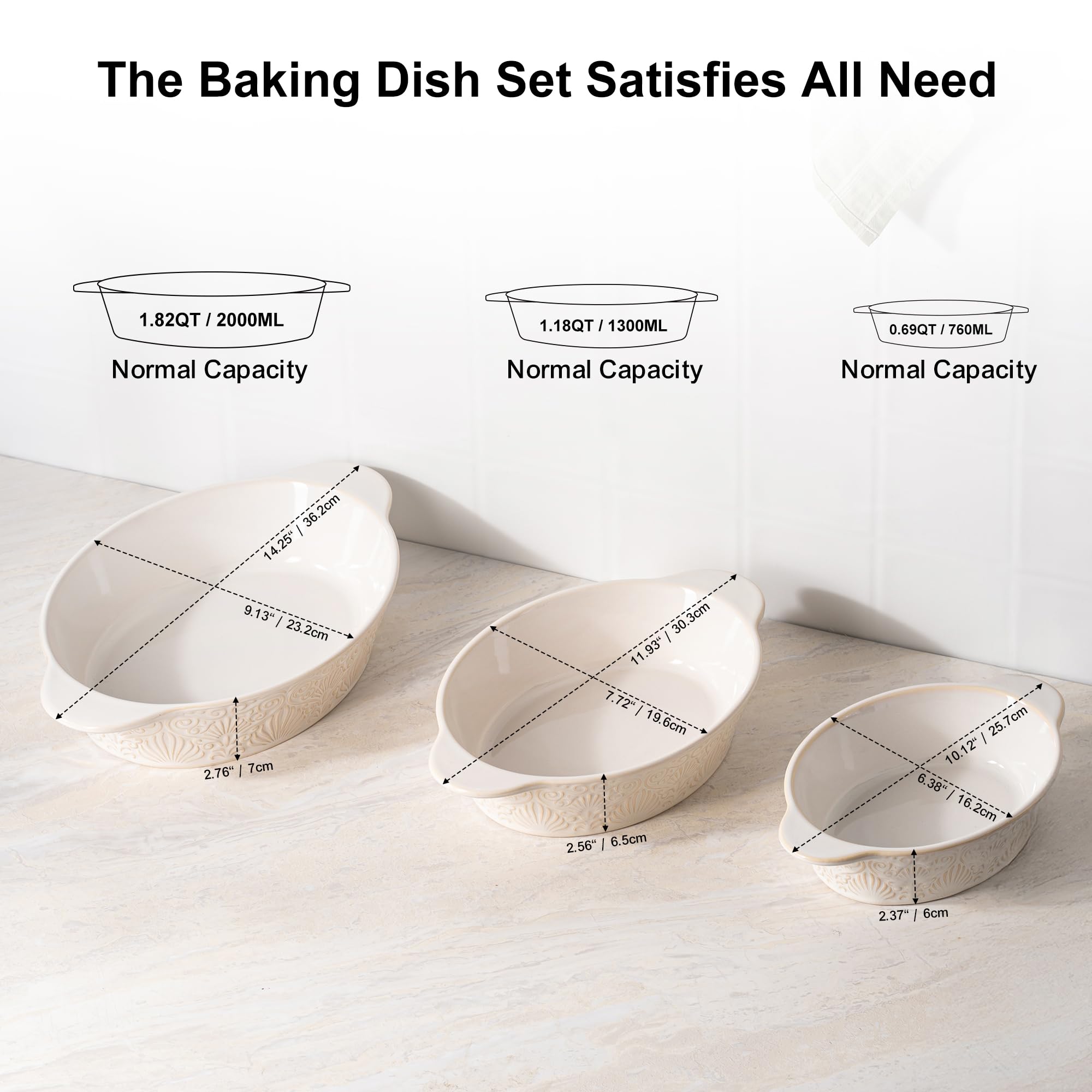 Dafuceramic bandeja para hornear oval cerámica blanca, cocción uniforme.