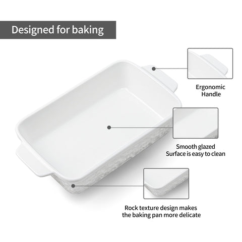 Cazuela Dafuceramic de 1,65 qt con mango para hornear porciones.