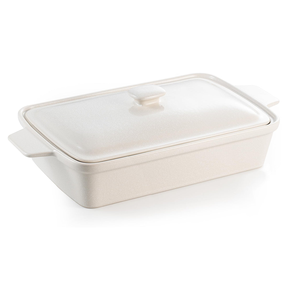 Dafuceramic cazuela con tapa de porcelana rectangular 13x9 pulgadas, conserva humedad al hornear