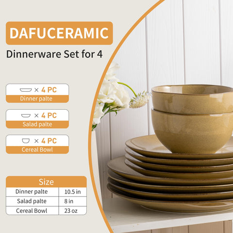 Dafuceramic platos ensalada 8 pulgadas, porciones equilibradas para comidas diarias.
