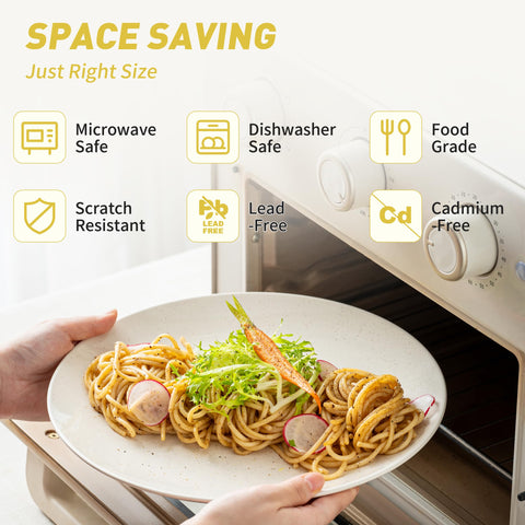 Dafuceramic platos ensalada 8 pulgadas, superficie fácil de limpiar para uso diario.