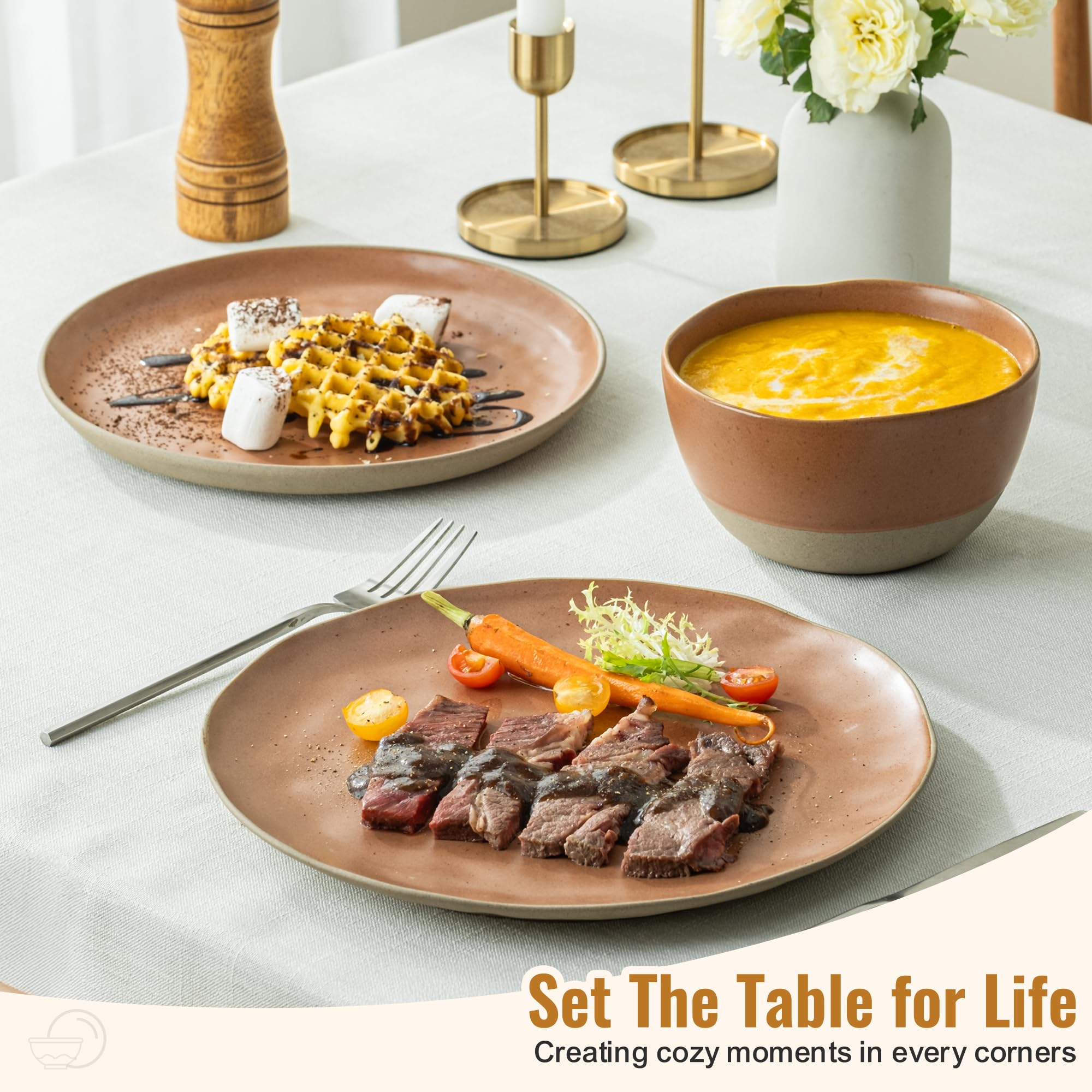 Dafuceramic platos postre 9 pulgadas, acabado suave para degustaciones
