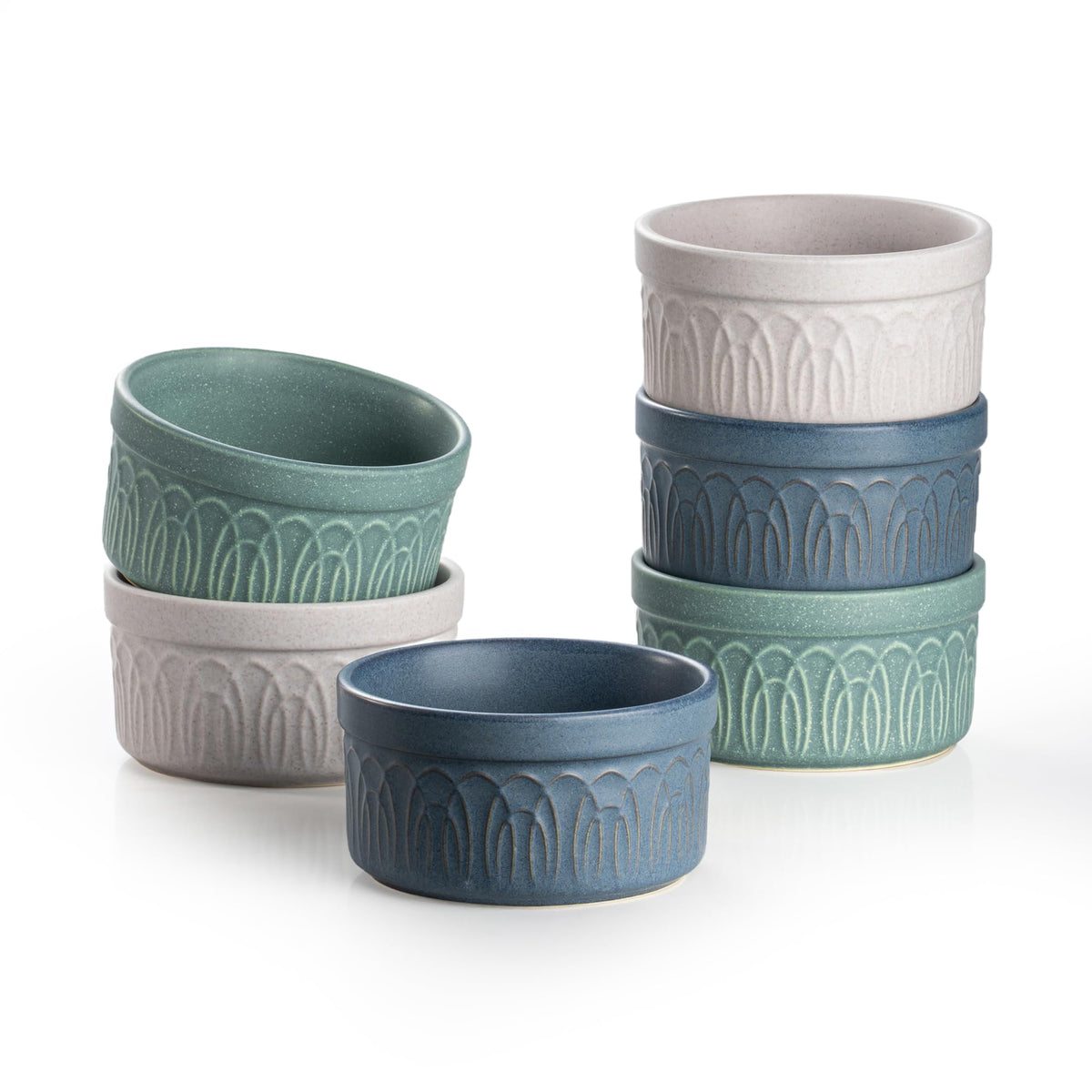 Dafuceramic tazones para hornear 8 oz, aptos para horno, porciones individuales y presentación elegante.