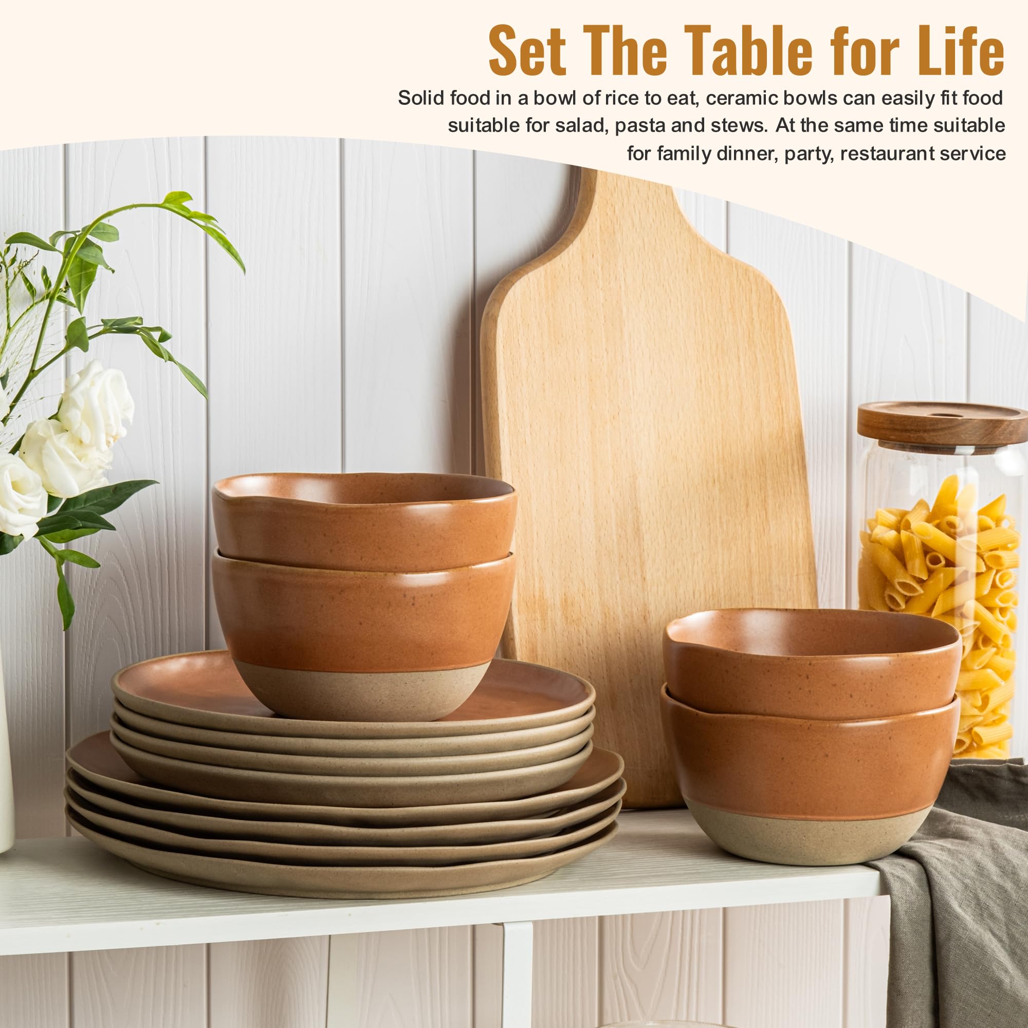 Dafuceramic servicio para cuatro, mesa lista para reuniones