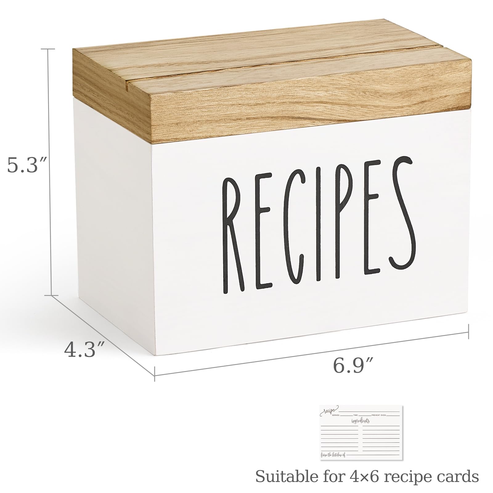 Cartas de receta 4x6 de Dahey para escribir y consultar.