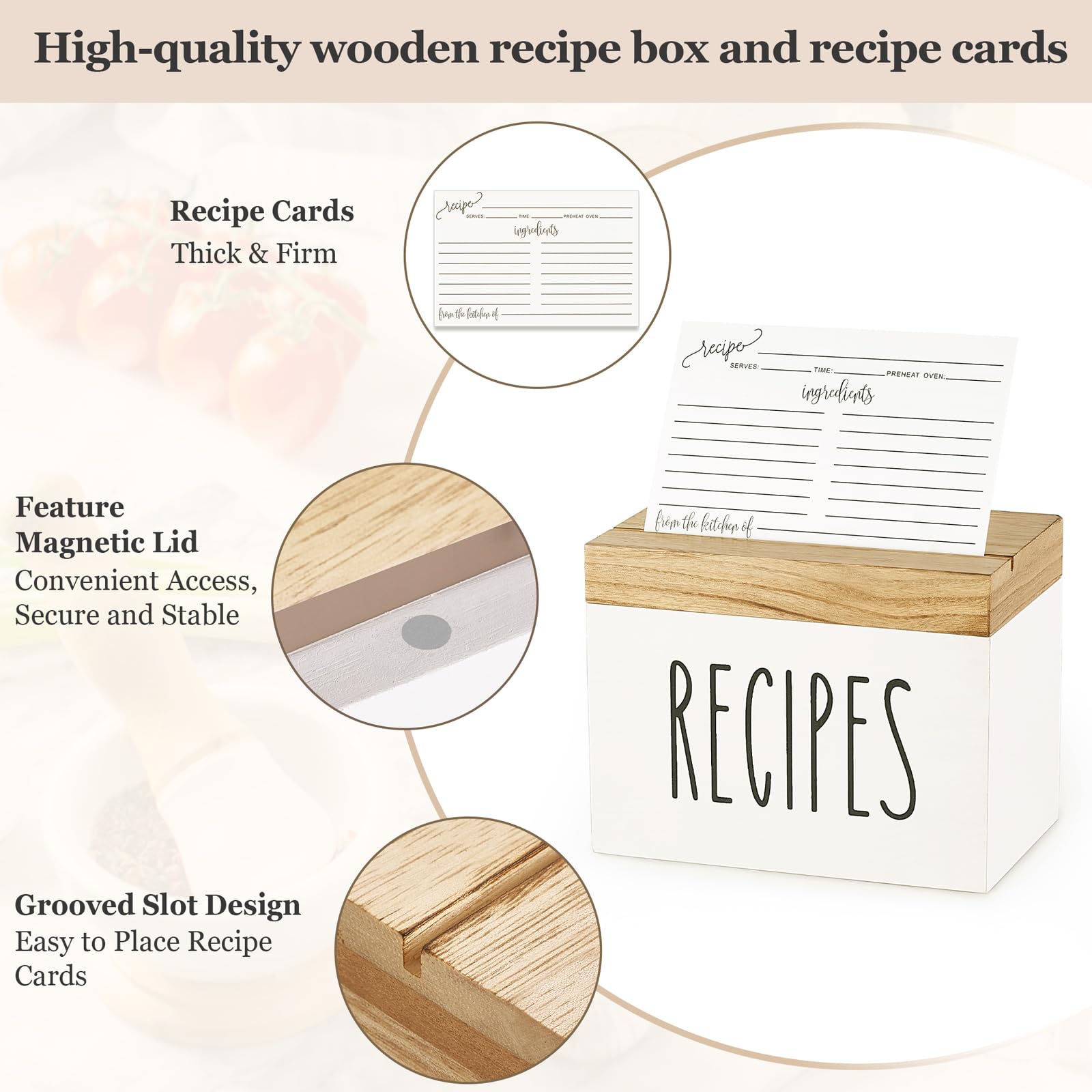 Divisores de Dahey para clasificar recetas dentro de la caja.